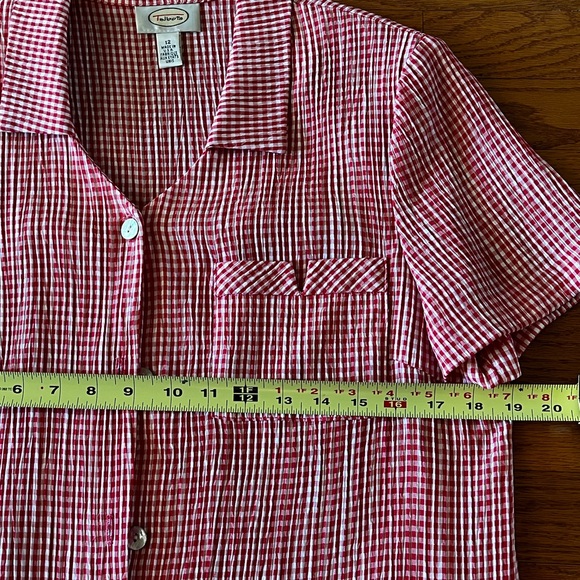 Talbots Red and White Gingham Maxi Shirt Dress - Picture 9 of 10